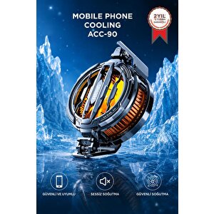 Kablolu Cep Telefon Soğutucu Oyuncu Radyatör Soğutma Fanı Acc90 Siyah