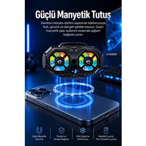 Kablolu Cep Telefon Soğutucu Oyuncu Radyatör Soğutma Fanı Acc70 Siyah