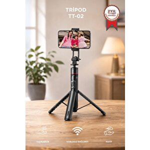 Tripod Çok Amaçlı Mıknatıslı Kumandalı 1.75 Cm Selfie Çubuğu Tt02 Siyah