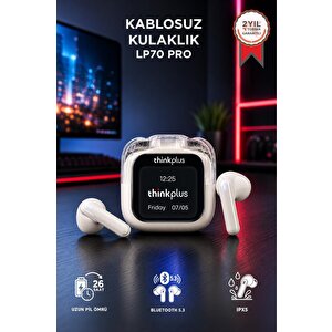 Lenovo Thinkplus Bluetooth Kulaklık Akıllı Dijital Ekranlı Tws 5.4 Kablosuz Kulaklık Lp70 Pro Beyaz