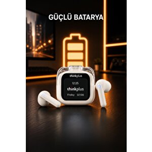 Lenovo Thinkplus Bluetooth Kulaklık Akıllı Dijital Ekranlı Tws 5.4 Kablosuz Kulaklık Lp70 Pro Beyaz