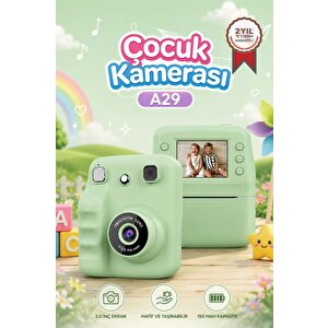 Dijital Fotoğraf Makineleri Çocuk Termal Resim Kağıt Baskılı Yazıcı Kamera Video Makinesi A29 Yeşil Açık Yeşil
