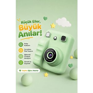 Dijital Fotoğraf Makineleri Çocuk Termal Resim Kağıt Baskılı Yazıcı Kamera Video Makinesi A29 Yeşil Açık Yeşil