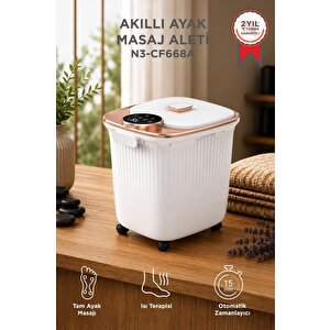 N3 Cf668 Akıllı Sulu Ayak Masaj Cihazı Isıtmalı Ayak Banyo Kovası Beyaz
