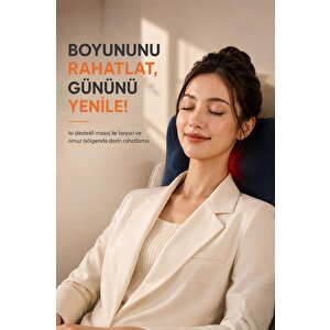 Şarjlı Masaj Cihazı Akıllı Isıtmalı Masaj Yastığı Sırt Ve Bel Masaj Cihazı N8 Mavi