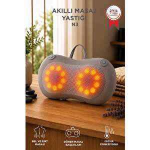 Şarjlı Masaj Cihazı Akıllı Masaj Yastığı Sırt Ve Bel Masaj Cihazı N3 Mini Gri