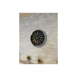 Dark Elegance Metal Krom Duvar Saati̇ 40 Cm