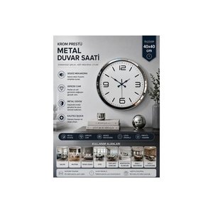 Presti̇j Krom Metal Duvar Saati̇ 40 Cm