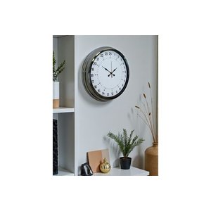 Krom Metal 24 Saat Göstergeli̇ Özel Tasarim Duvar Saati̇ 40 Cm