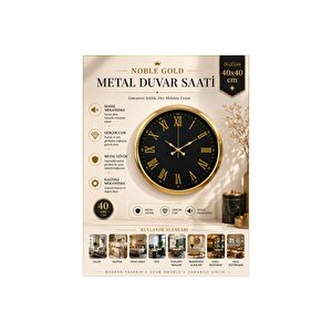 Noble Gold Black Metal Duvar Saati̇ 40 Cm