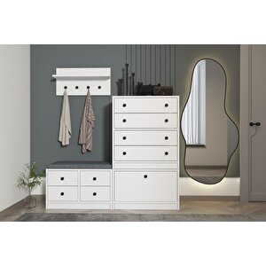Luna Puflu Rafli Askilikli Çekmeceli̇ Beyaz Vesti̇yer Çitasiz 130 Cm Vst 1108 Ç