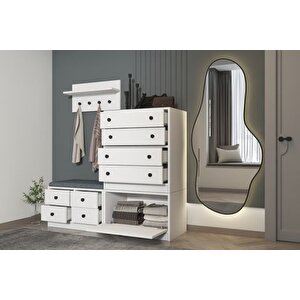 Luna Puflu Rafli Askilikli Çekmeceli̇ Beyaz Vesti̇yer Çitasiz 130 Cm Vst 1108 Ç