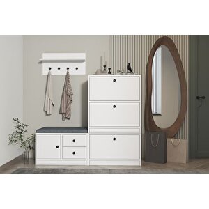 Luna Puflu Rafli Askilikli Çekmeceli̇ Beyaz Vesti̇yer Çitasiz 130 Cm Vst 1105 Ç