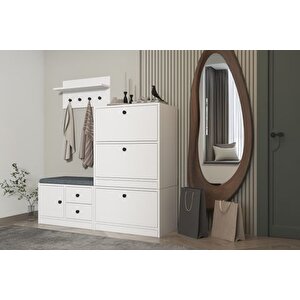 Luna Puflu Rafli Askilikli Çekmeceli̇ Beyaz Vesti̇yer Çitasiz 130 Cm Vst 1105 Ç