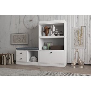 Luna Puflu Rafli Askilikli Çekmeceli̇ Beyaz Vesti̇yer Çitasiz 130 Cm Vst 1103 Ç