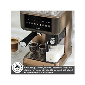 Mycaffe Barista S10 Entegre Süt Hazneli Otomatik Espresso Latte Cappuccino Mak. Walnut Brown