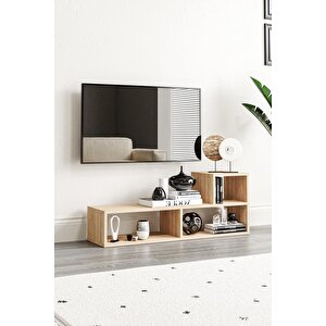 Bucak Çok Amaçlı Kitaplık Tv Ünitesi Meşe Meşe