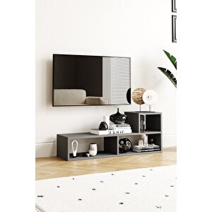 Bucak Çok Amaçlı Kitaplık Tv Ünitesi Antrasit Antrasit