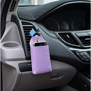 Fiat Bravo Emotion Uyumlu Araç İçi Deri Ceplik Telefon Ve Kartlık Pratik Düzenleyici Li̇la Lila