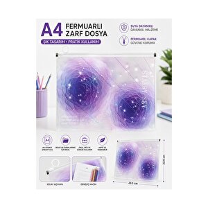 Fermuarlı Dosya Renkli A4 1 Adet Fixpoint 3073 Plastik Desenli Fermuarlı Zarf Dosya Ödev Evrak Belge Saklama