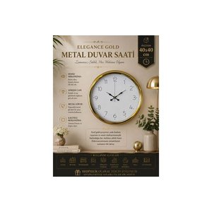Elegance Gold Metal Dekorati̇f Tasarim Duvar Saati̇ 40 Cm