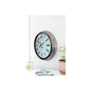 Krom Roma Rakamli Metal Modern Duvar Saati̇ 40 Cm
