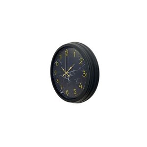 Si̇yah Mermer Desenli̇ Metal Duvar Saati̇ 40 Cm