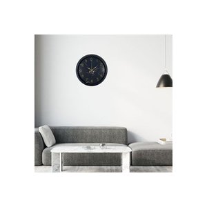 Si̇yah Mermer Desenli̇ Metal Duvar Saati̇ 40 Cm
