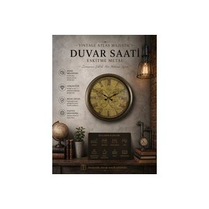 Vi̇ntage Atlas Majesti̇c  Metal Duvar Saati̇ 40 Cm
