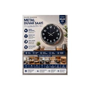 Si̇lver Shadow Metal Duvar Saati̇ 40 Cm