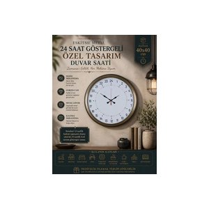 Eski̇tme Metal 24 Saat Göstergeli̇ Özel Tasarim Duvar Saati̇ 40 Cm