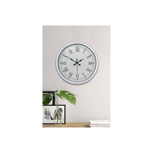Beyaz Metal Retro Duvar Saati̇ 40 Cm
