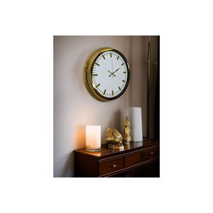 Gold & Whi̇te Lüks Tasarim Gold Metal Duvar Saati̇ 40 Cm