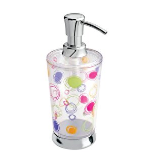 Sıvı Sabunluk Renkli Halkalı Model Akrilik 10x10x19cm 350ml