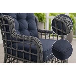 Hi̇lvan 5 Ki̇şi̇li̇k Mi̇nderli̇ Rattan Bahçe Balkon Oturma Grubu, Antrasi̇t