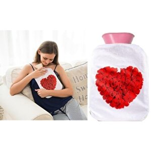 Sıcak Su Torbası Peluş Kalpli Termofor 19x13x2cm 500 Ml