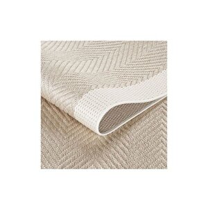 Kolay Temi̇zlenen Yikanabi̇li̇r Bordürlü Si̇sal Hali, 80x300, Krem