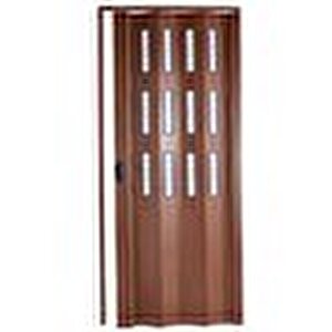 Akordiyon Kapı  81x186 Ceviz Camlı Kalın Kapı Katlanır Akordeon Pvc Anahtar Kilitli 81x186 cm