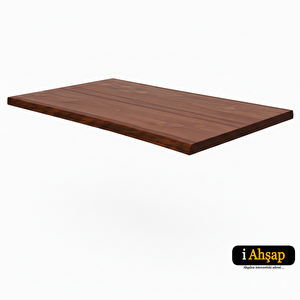 Bir Kenar Düz Sedir Kütük Masa Tablası|doğal Kenarlı No8 | Kalınlık 4 Cm | Kestane Renk 120x200 cm