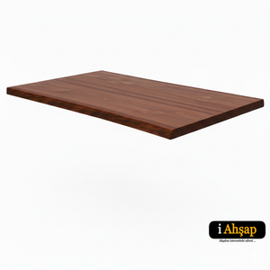 Bir Kenar Düz Sedir Kütük Masa Tablası|doğal Kenarlı No8 | Kalınlık 4 Cm | Kestane Renk 90x200 cm
