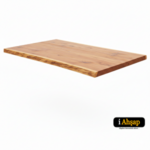 Bir Kenar Düz Sedir Kütük Masa Tablası|doğal Kenarlı No8 | Kalınlık 4 Cm | Sedir Renk 80x120 cm