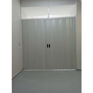 Akordiyon Kapı  202x226 Akçaağaç Camsız Çift Açılım Kalın Kapı Katlanır Akordeon Pvc Anahtar Kilitli 202x226 cm