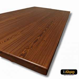 Sedir Masif Masa Tablası|dikdörtgen Ahşap Ofis Yemek Masası No7 | Kalınlık 4 Cm | Ceviz Renk 80x120 cm