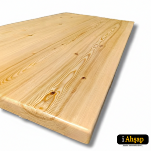 Sedir Masif Masa Tablası|dikdörtgen Ahşap Ofis Yemek Masası No7 | Kalınlık 4 Cm | Çam Renk 90x200 cm