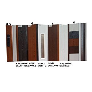 Akordiyon Kapı  120x188 Karaağaç Camsız Çift Açılım Kalın Kapı Katlanır Akordeon Pvc Anahtar Kilitli 120X188 cm