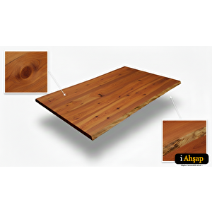 Doğal Kenarlı Sedir Kütük Masa Tablası|yemek Ofis Masası No4 | Kalınlık 4 Cm | Kestane Renk 80x200 cm