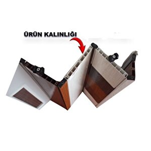 Akordiyon Kapı  188x197 Meşe Camsız Çift Açılım Kalın Kapı Katlanır Akordeon Pvc Anahtar Kilitli 188x197 cm