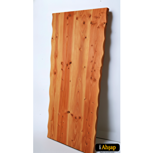 Doğal Kenarlı Sedir Kütük Masa Tablası|ofis-yemek Masası No2 | Kalınlık 4 Cm | Sedir Renk 70x120 cm
