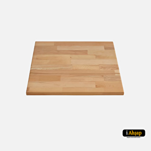 Kare Kayın Masif Masa Tablası|masif Ahşap Ofis Yemek Masası No6 | Kalınlık 3 Cm | Kayın Renk 120x120 cm