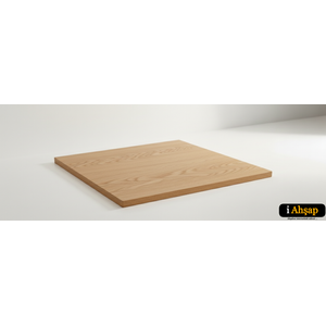 Kare Çam Masif Masa Tablası|masif Ahşap Ofis Yemek Masası No5 | Kalınlık 3 Cm | Meşe Renk 100x100 cm
